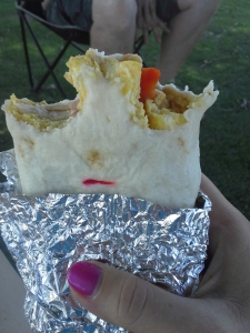 Neal's red marker to write my name on my burrito went through the foil - meh.  Delicious!